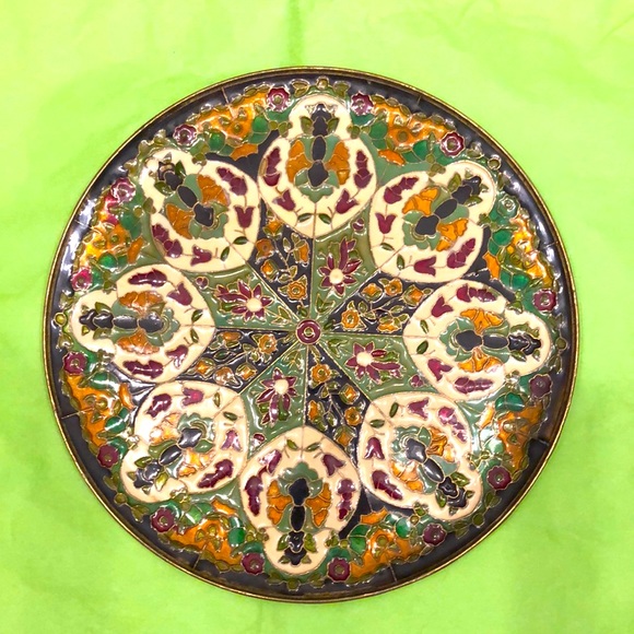 Vintage Other - Vintage Greek Cloisonné 7.5 inch tray